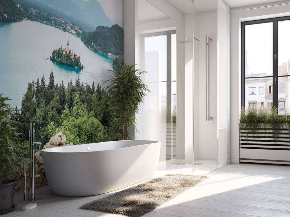 Grote kerk op een eiland