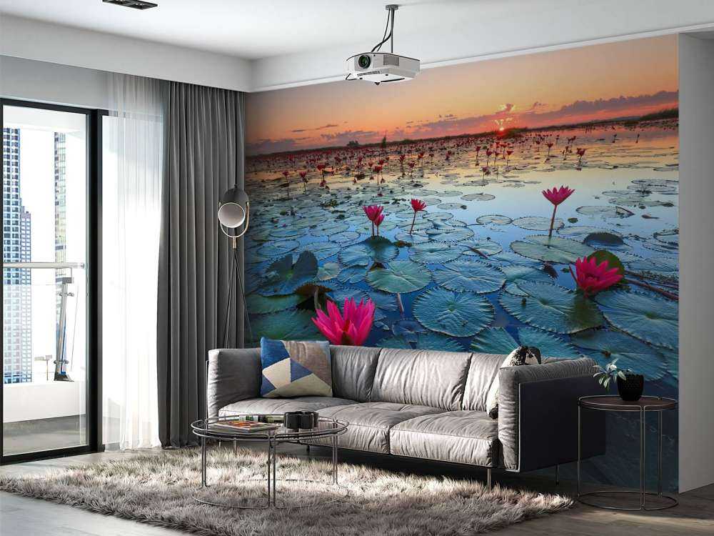 Lotusbloem bij zonsopgang