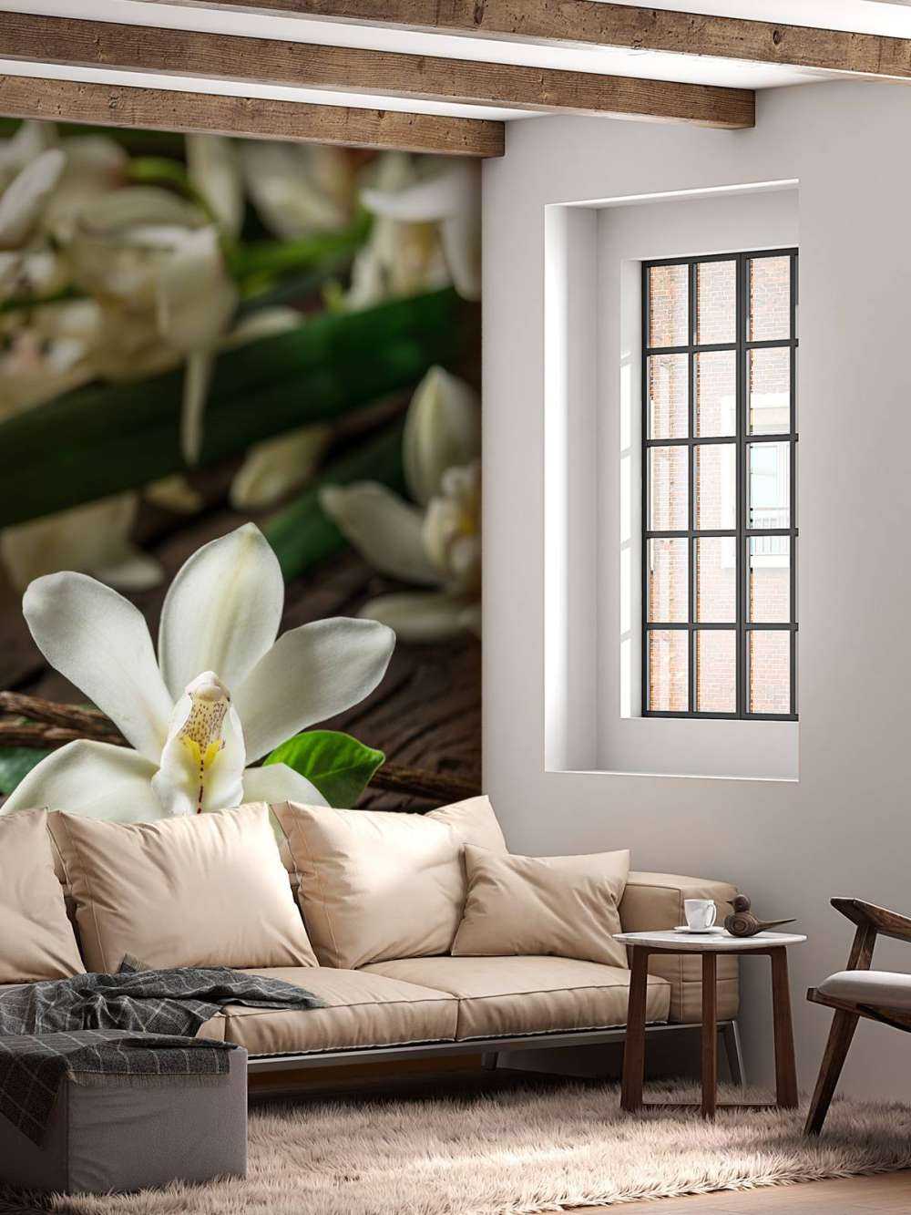 Bloem en vanille stokjes