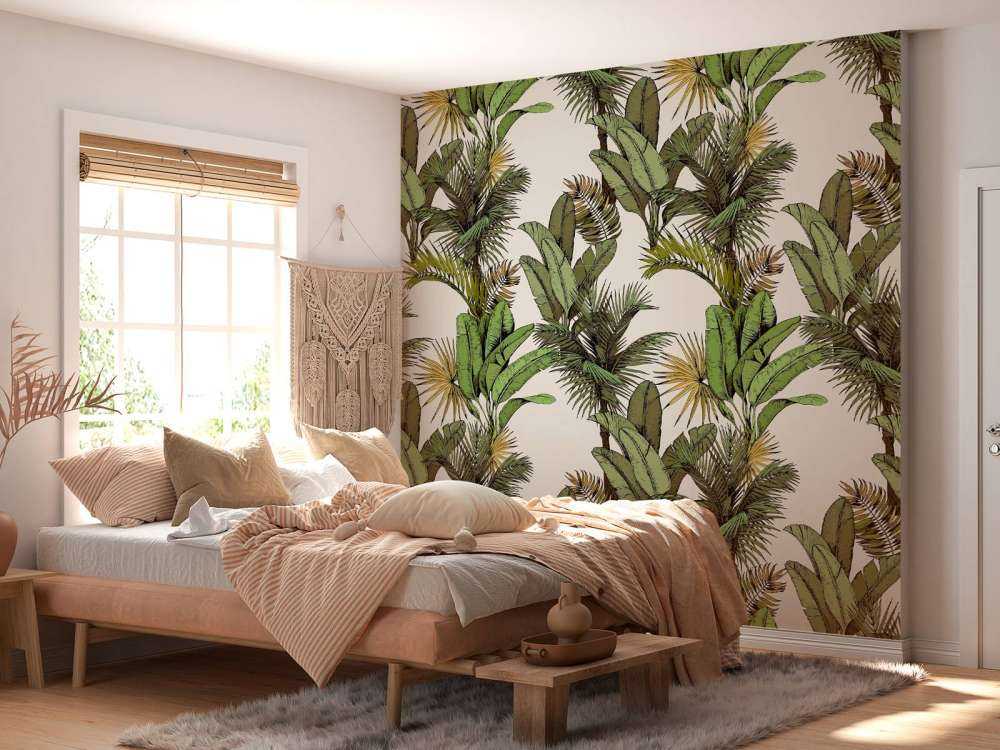 Tropische palm- en bananenbladeren