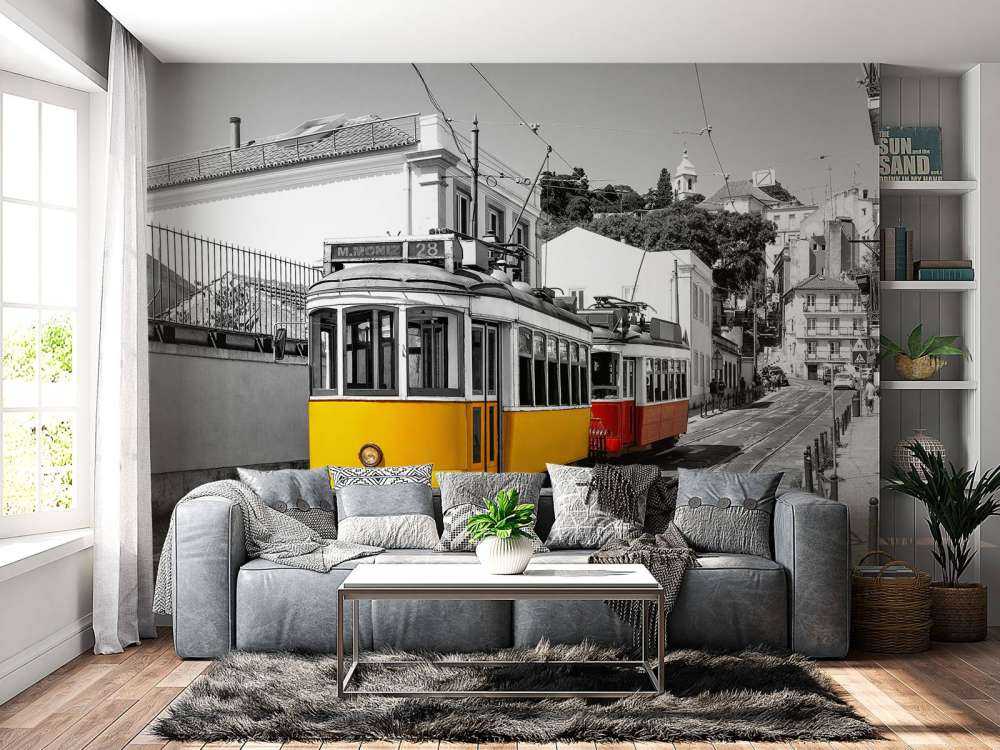 Gele en rode tram
