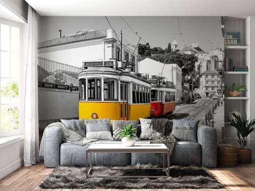 Gele en rode tram