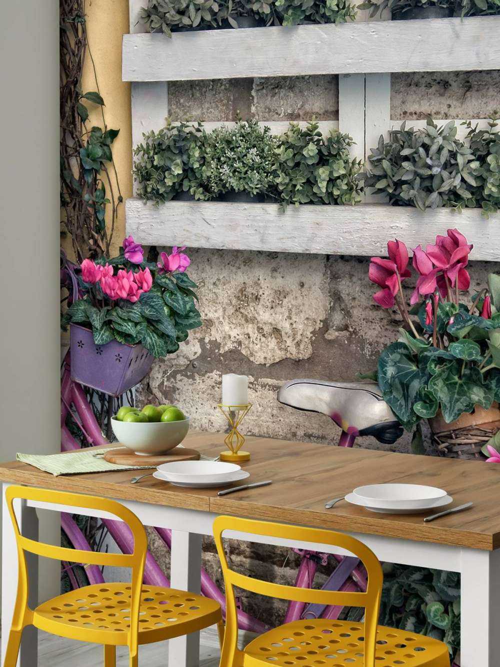 Vintage fiets met bloemen