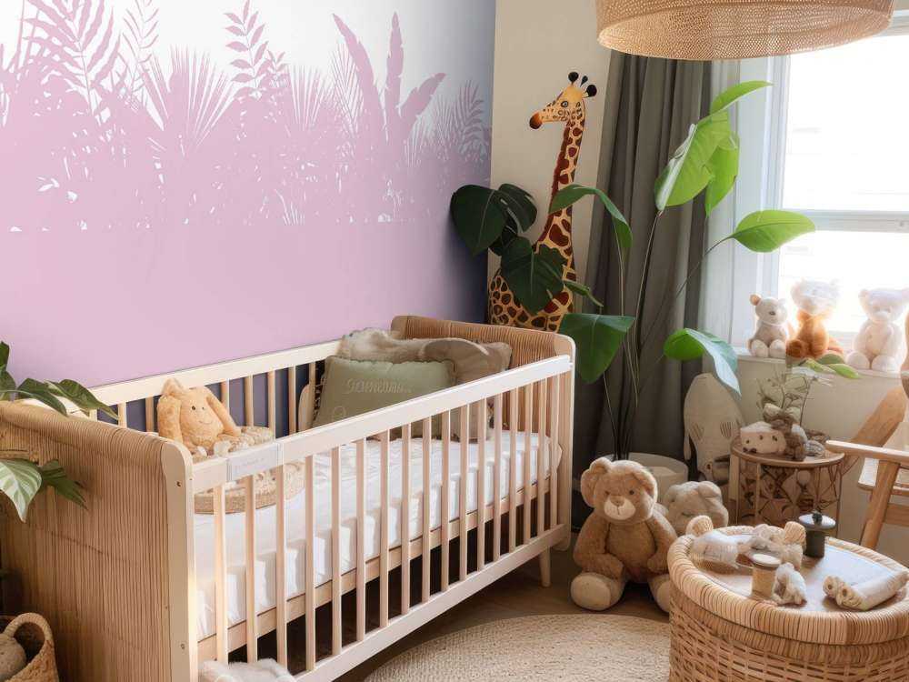 Silhouetten palmbladeren, roze