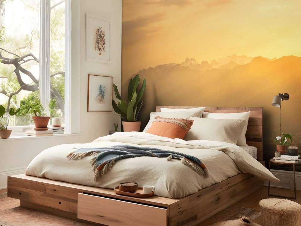 Gouden zonlicht over bergvallei