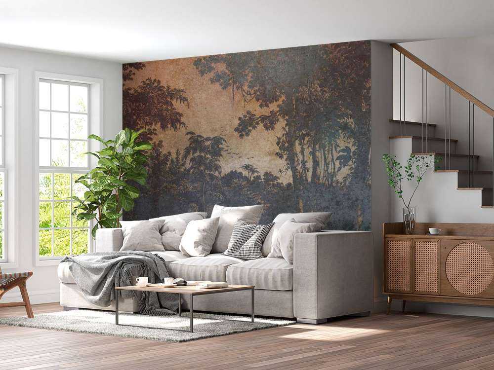 Verweerd oerwoud in schemerlicht