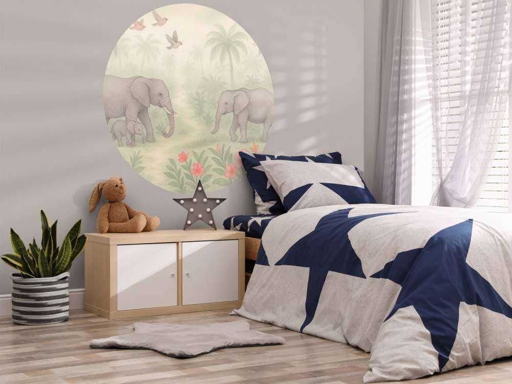 Olifantenwandeling tussen tropenbloemen