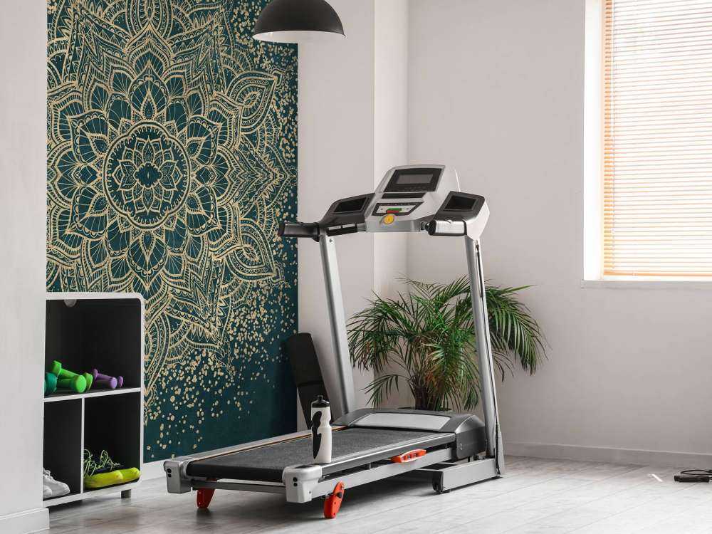 Gouden mandala op smaragdgroen