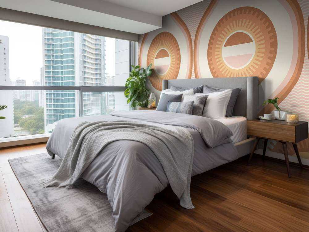 Retro zonnestralen in warme tinten