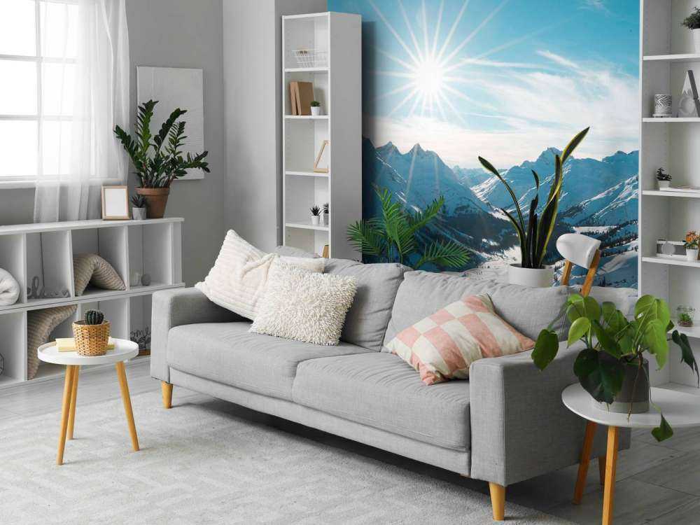 Heldere winterzon boven alpendal