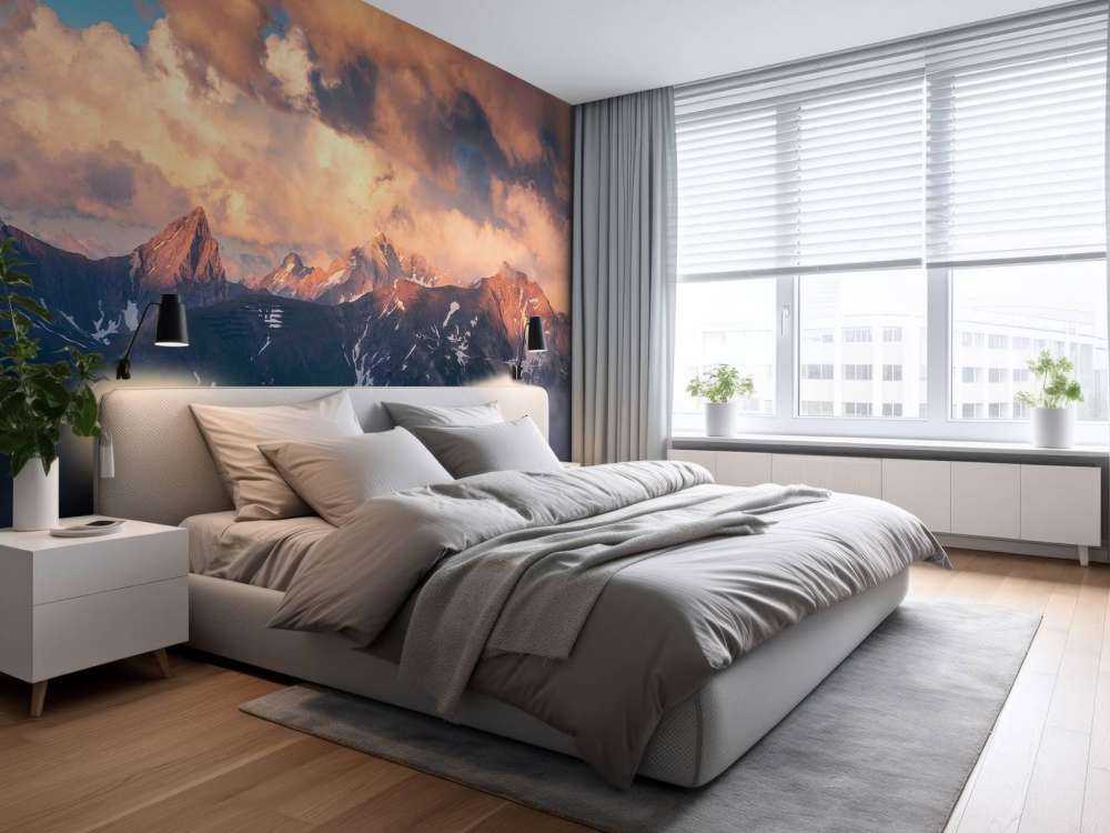 Avondlicht op bergkam