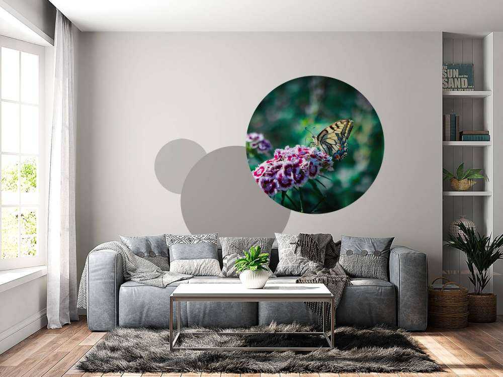 Vlinder op zomerse bloemen