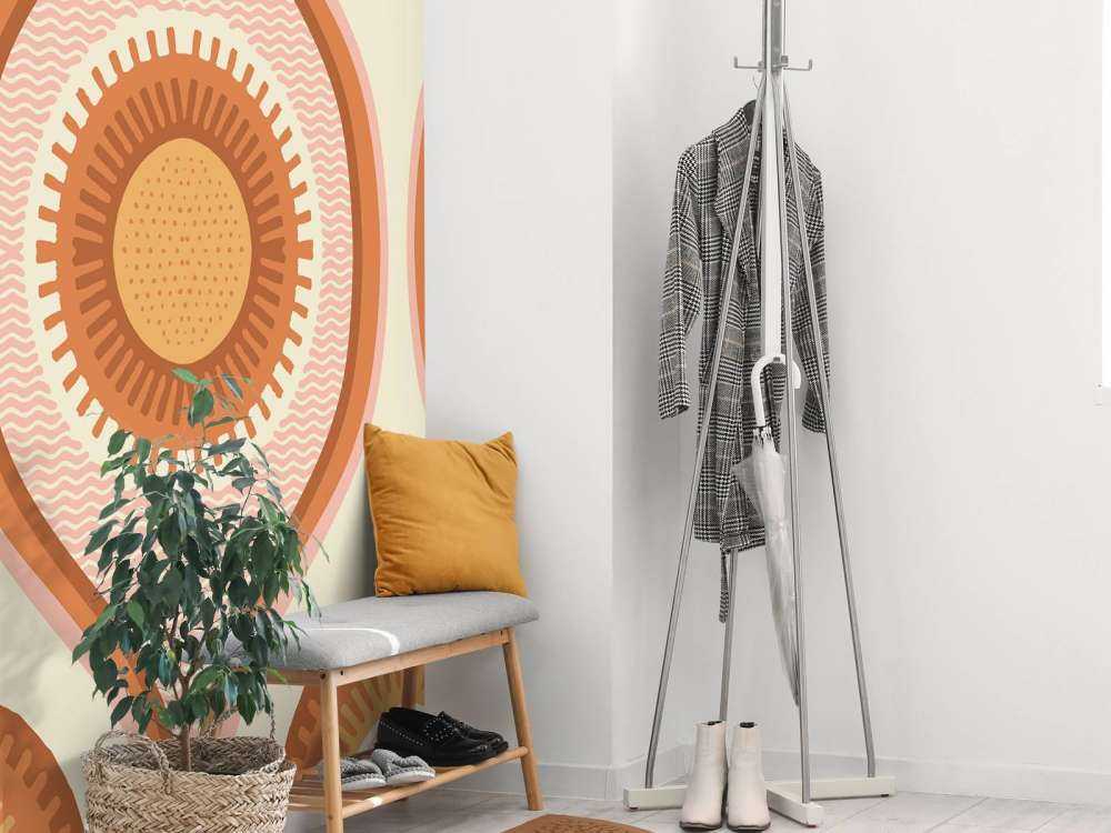 Warme zonnespiralen in retrostijl