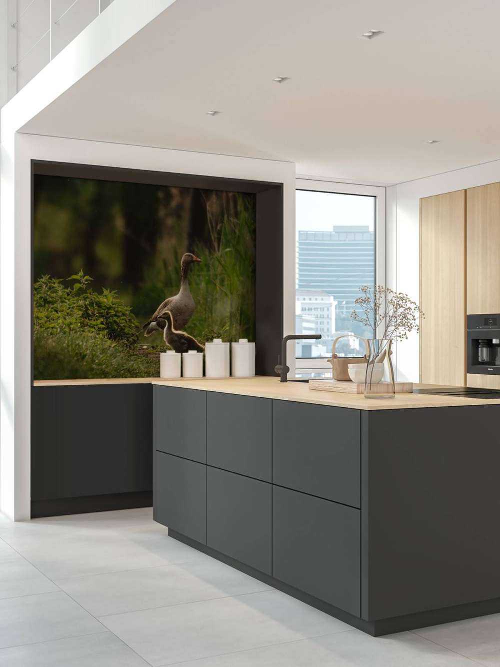 Ganzenfamilie in het Bos