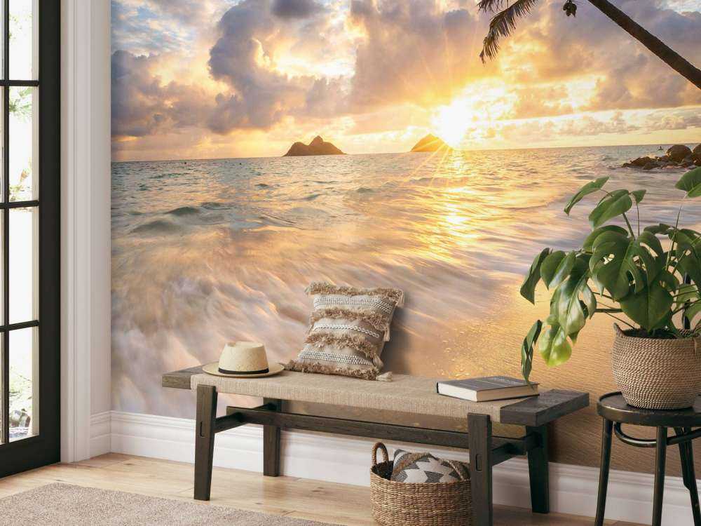 Langzaam licht op tropisch strand