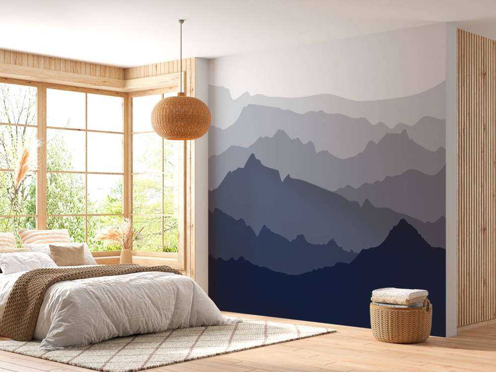 Rustige blauwe berglagen