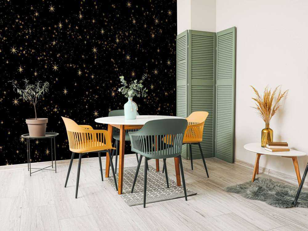 Gouden sterrenhemel op zwart