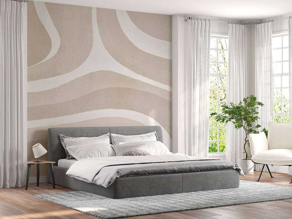 Retro Boho Shapes And Forms Sandy Beige