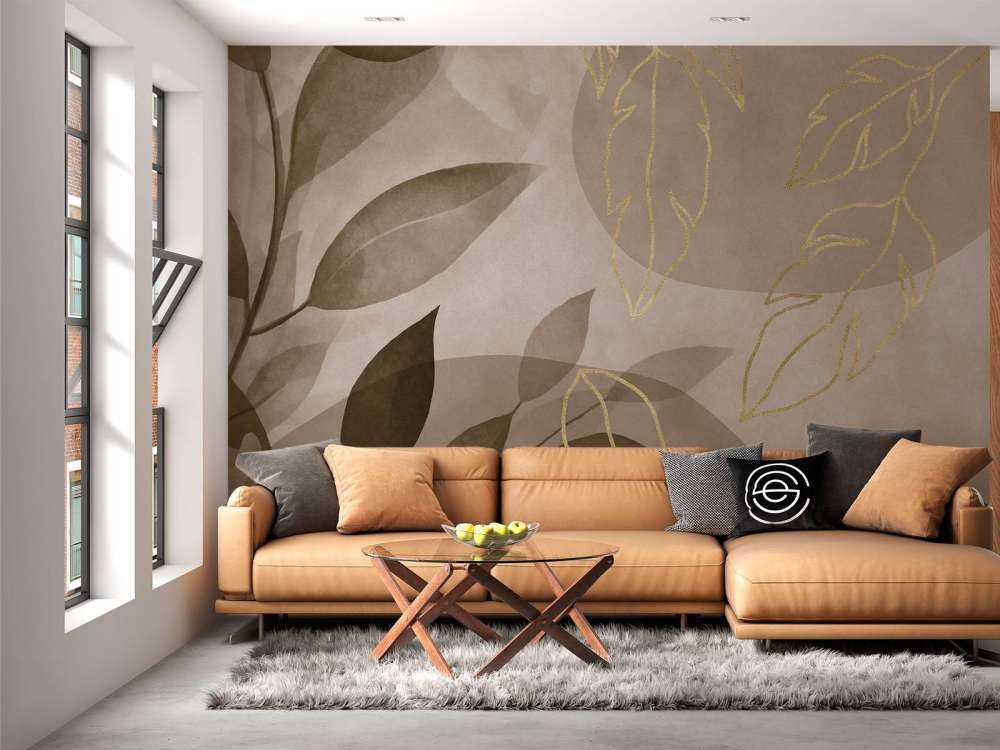 Leafy Elegance Brown Gold