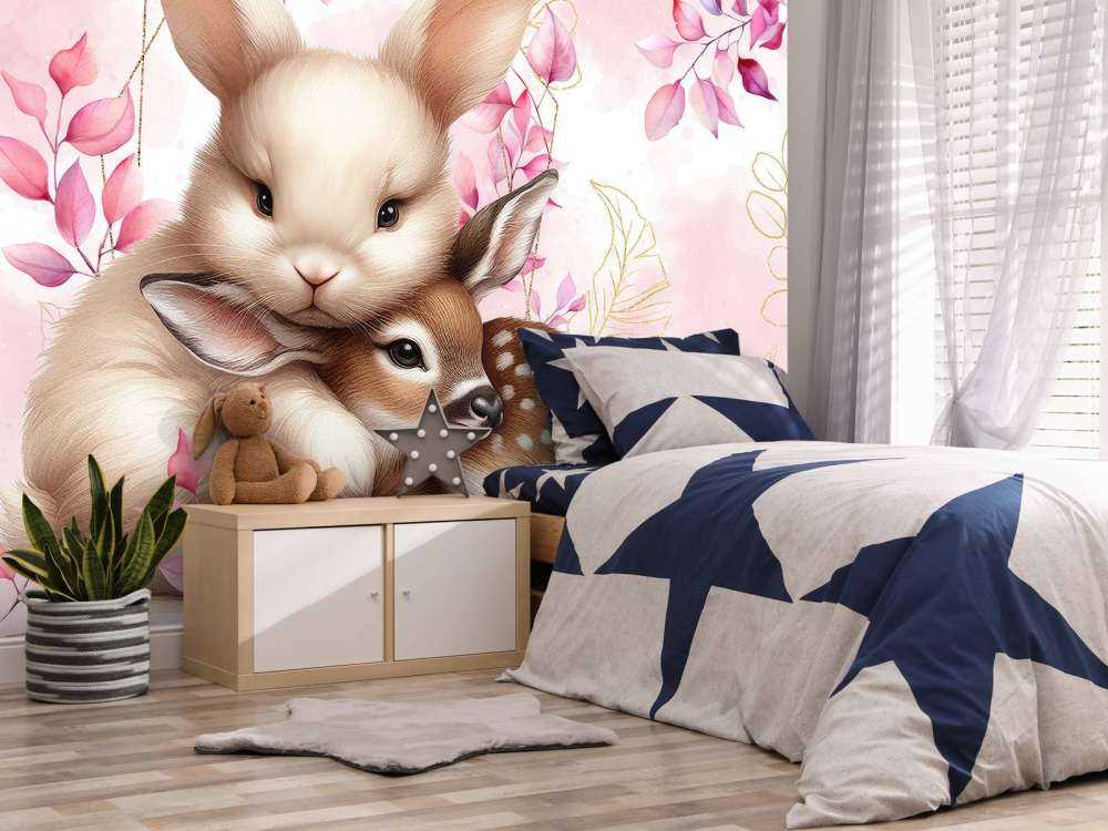 Liefdevol konijn en hertje