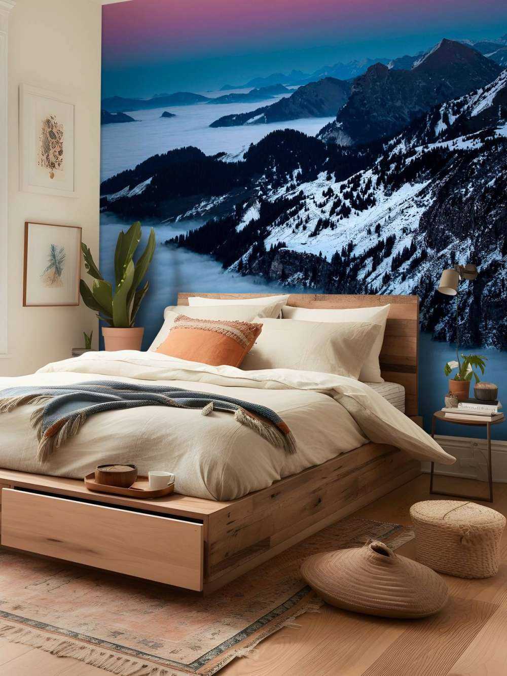 Maanlicht boven wintergebergte