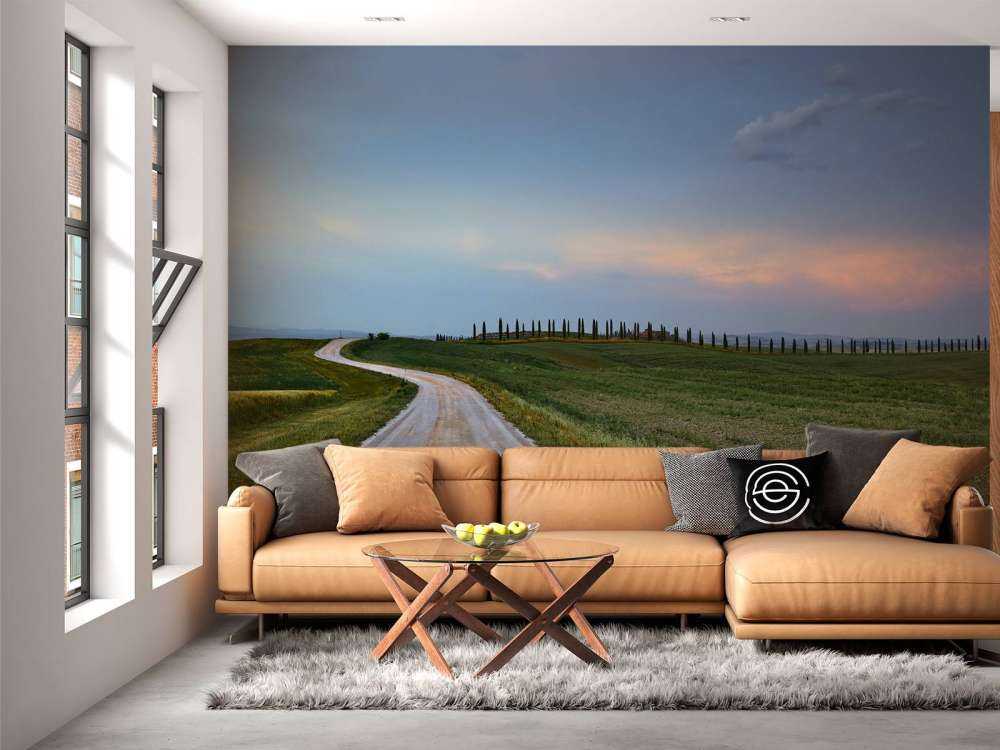 Weggetje door Italiaans landschap