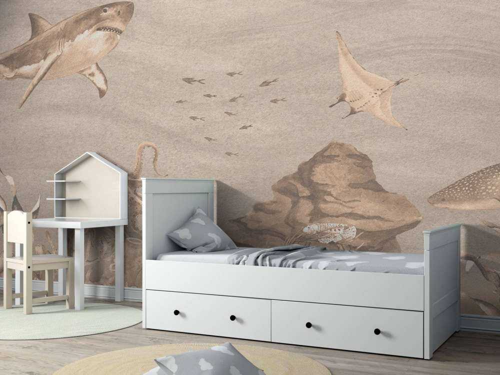 Onderwater wereld met haaien