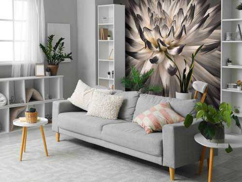 Dahlia bloem zwart wit