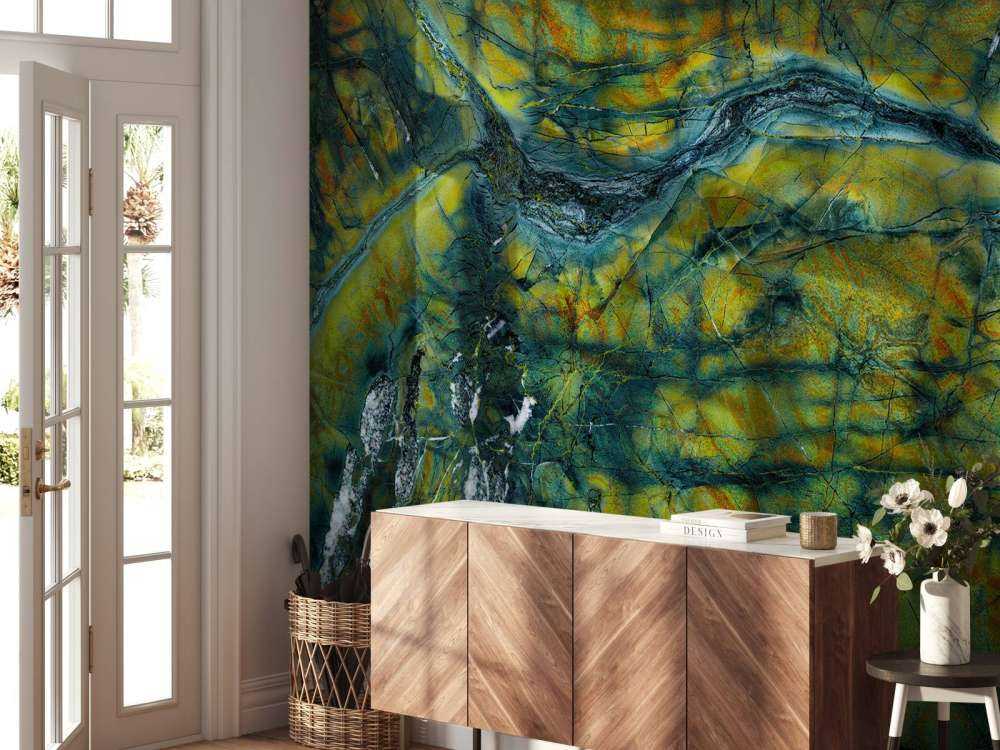 Groen marmer met oranje