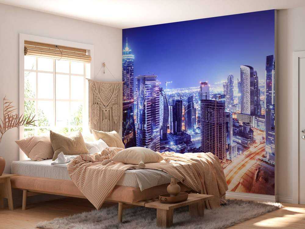 Dubai met een blauw effect