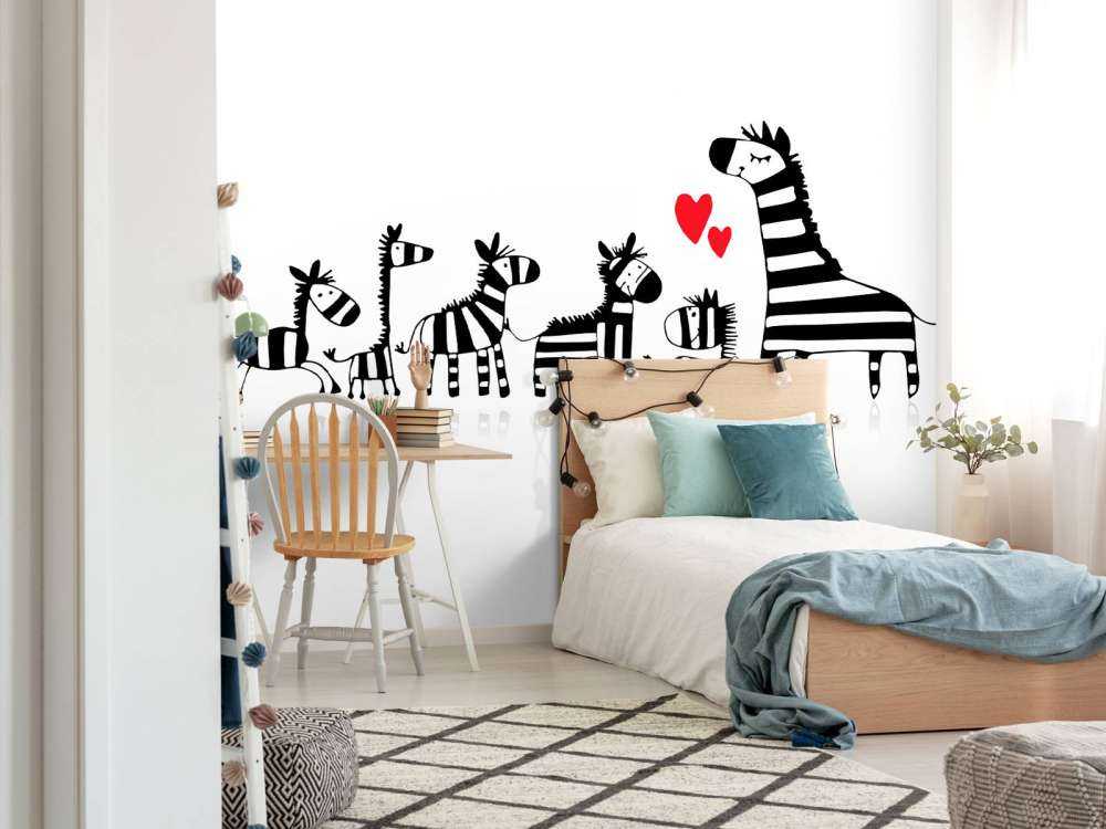 Zebra moeder met haar kinderen