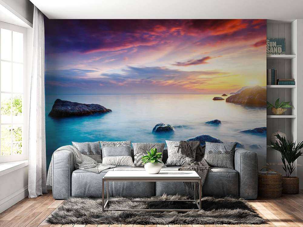 Magische zonsondergang op zee