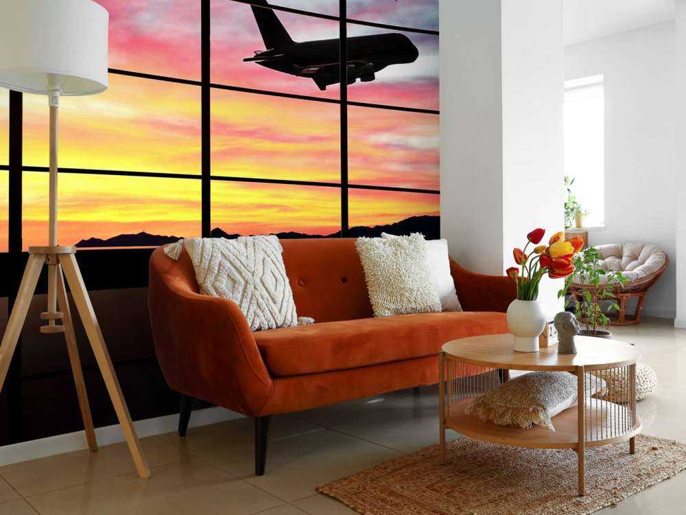 Raam bij een vliegveld