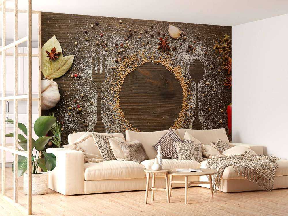 Kruiden op een eettafel