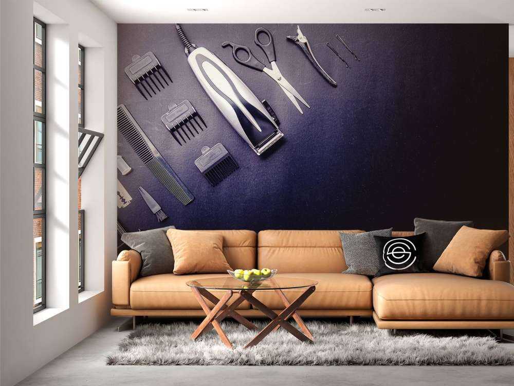 Kapper hulpmiddelen met een donkere achtergrond