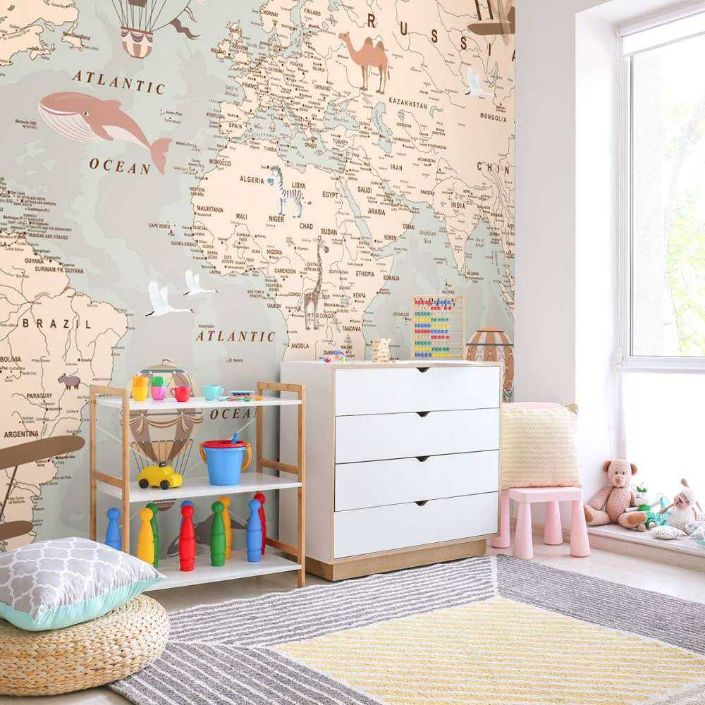 Beige wereldkaart