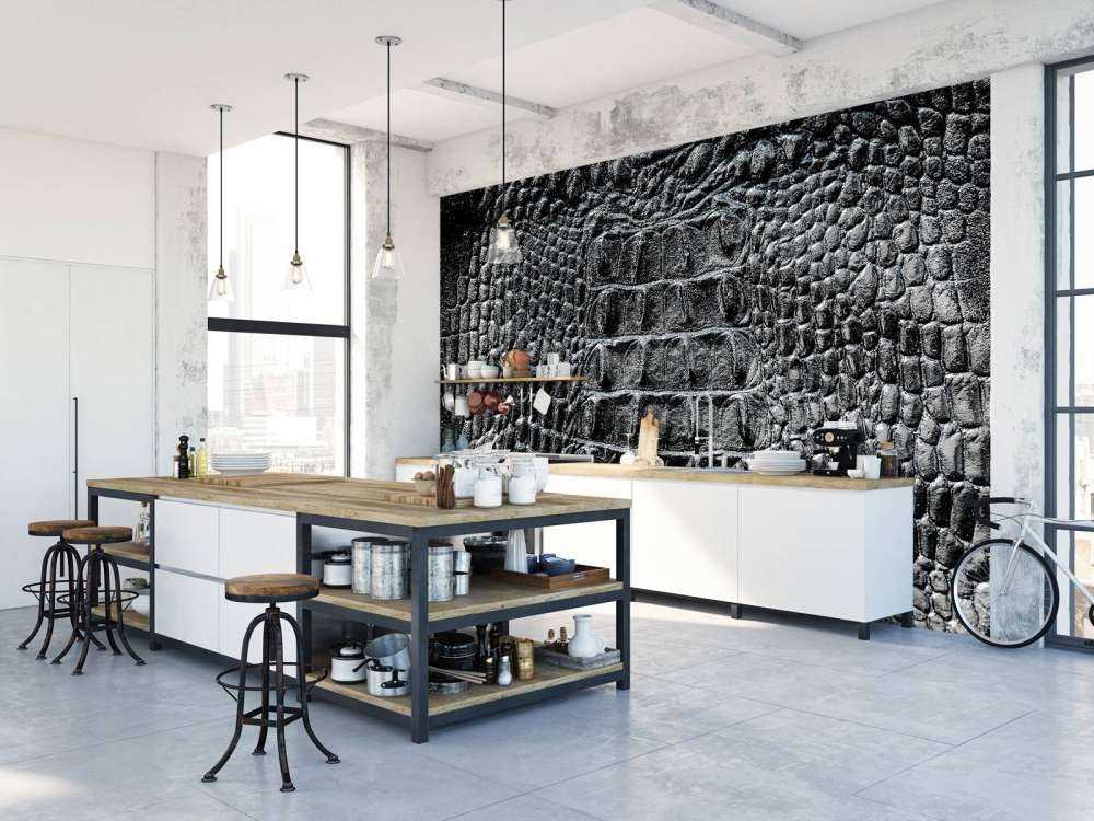 Krokodillen huid in het zwart