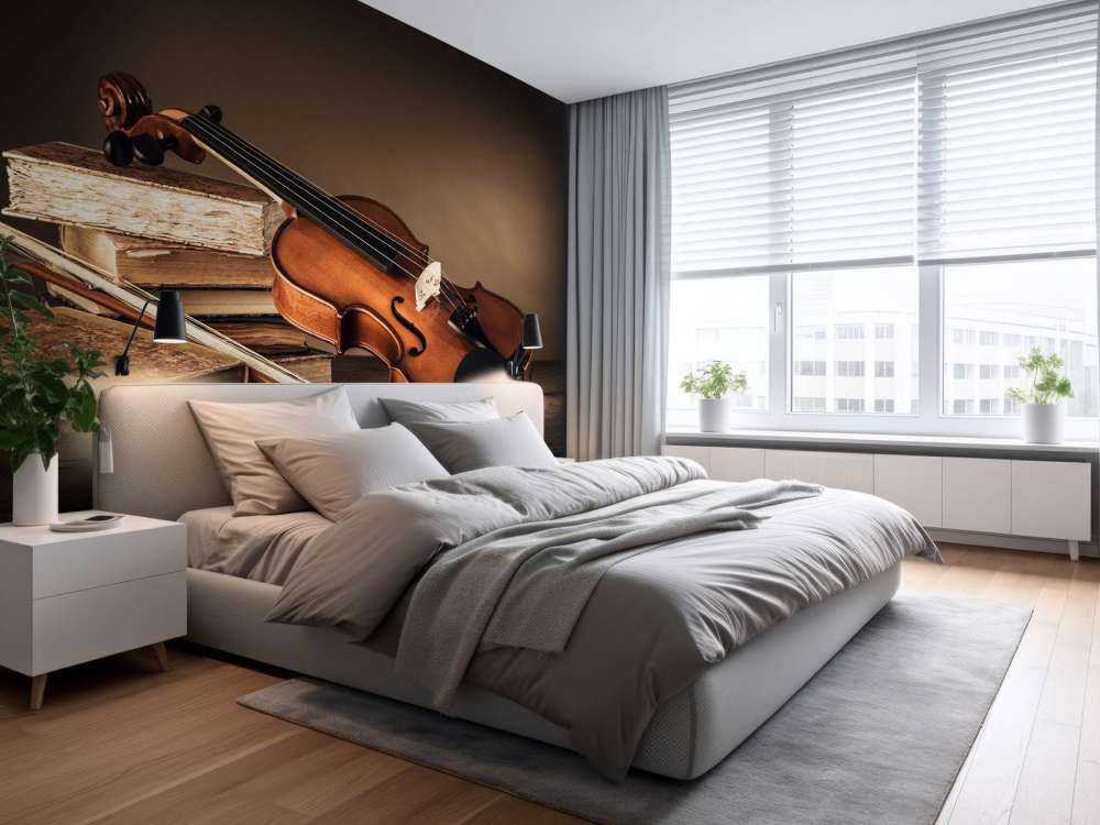 Viool met oude boeken