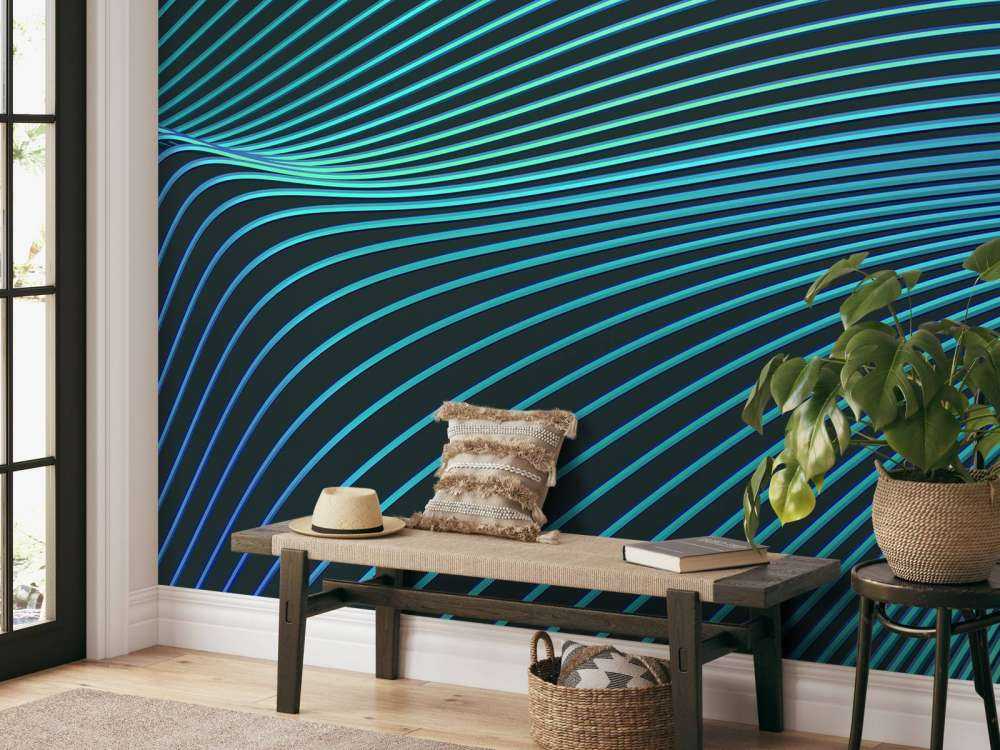 Golvend neon ontwerp