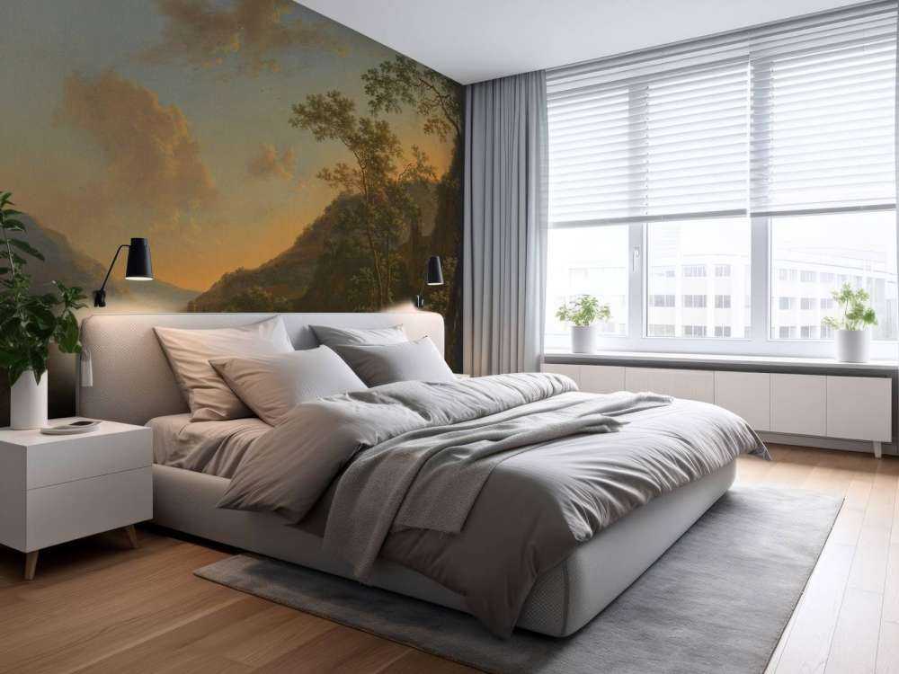 Italiaans landschap met overzetveer