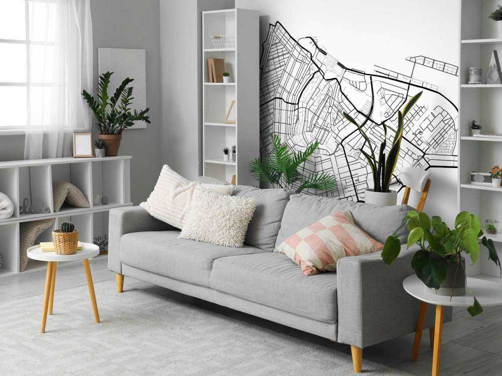 Plattegrond Amsterdam centrum, wit