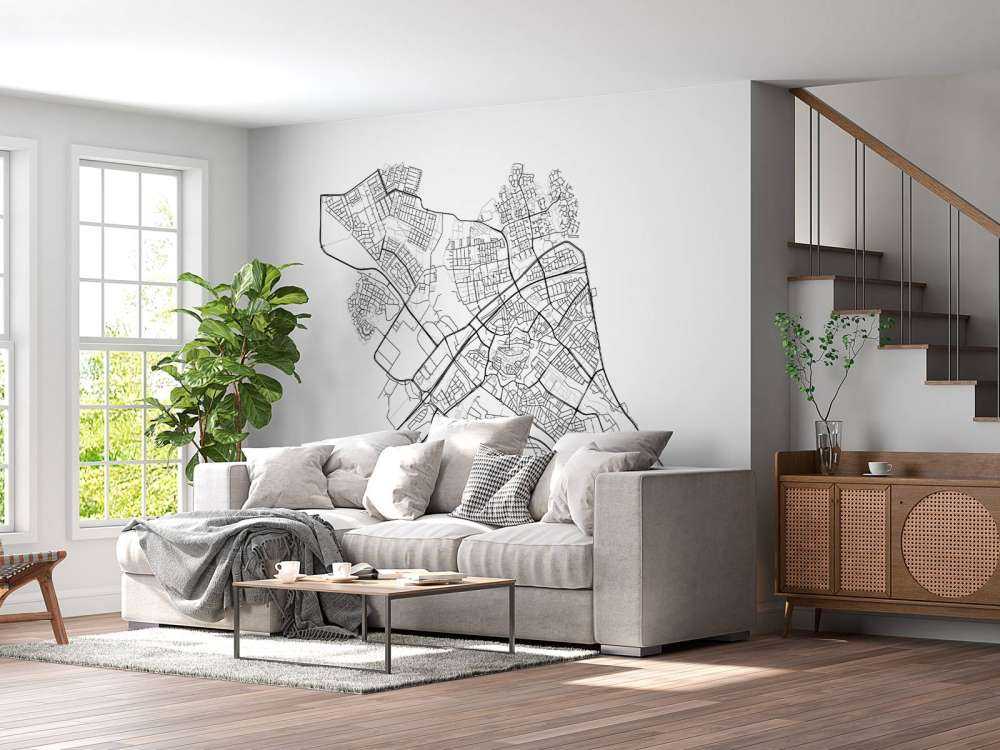 Plattegrond van Zwolle, wit