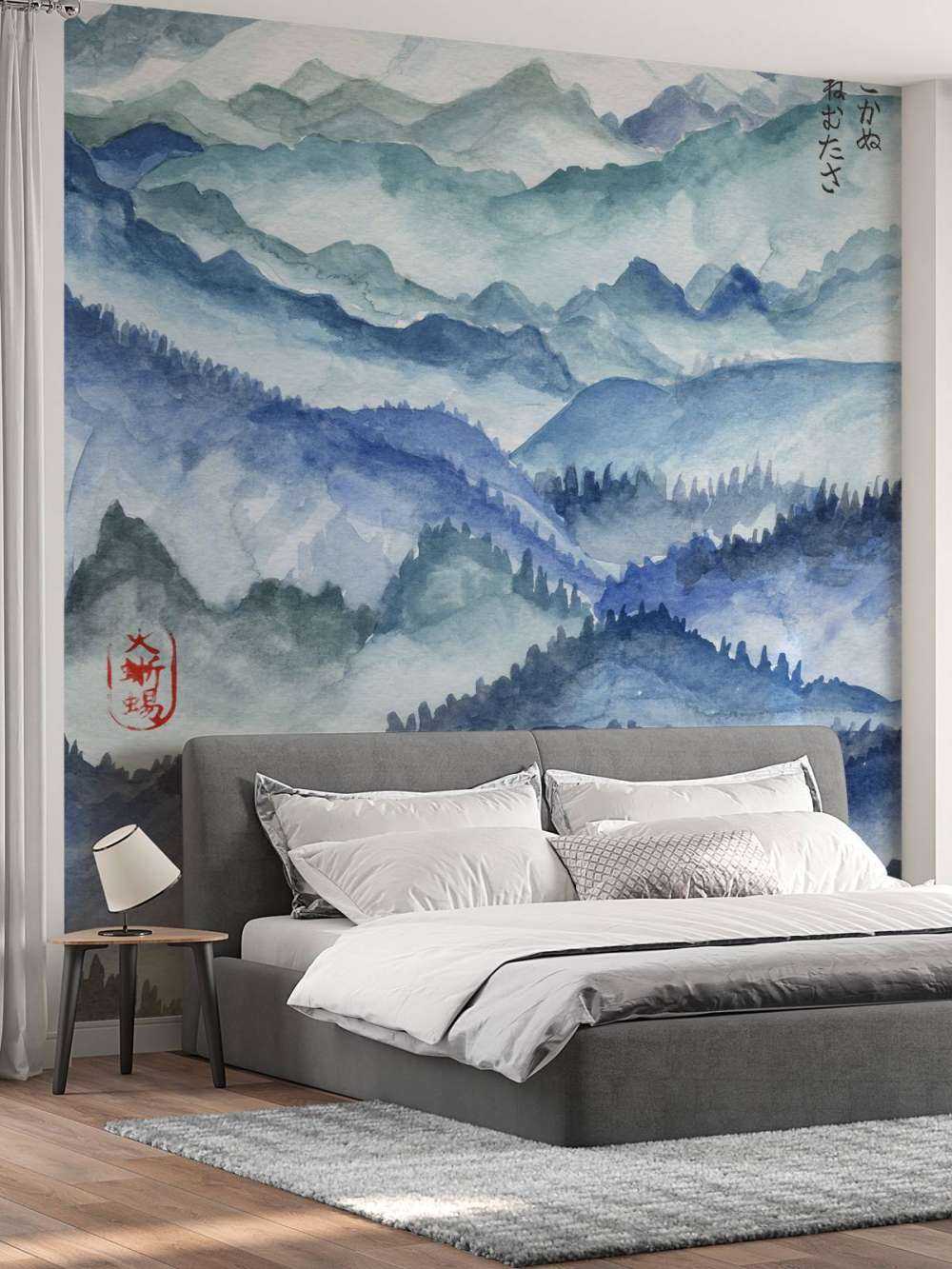 Blauwe bergen illustratie 