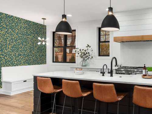 Luxe bloemenpatroon geelgoud
