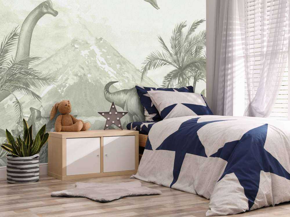 Verschillende dino's in groen