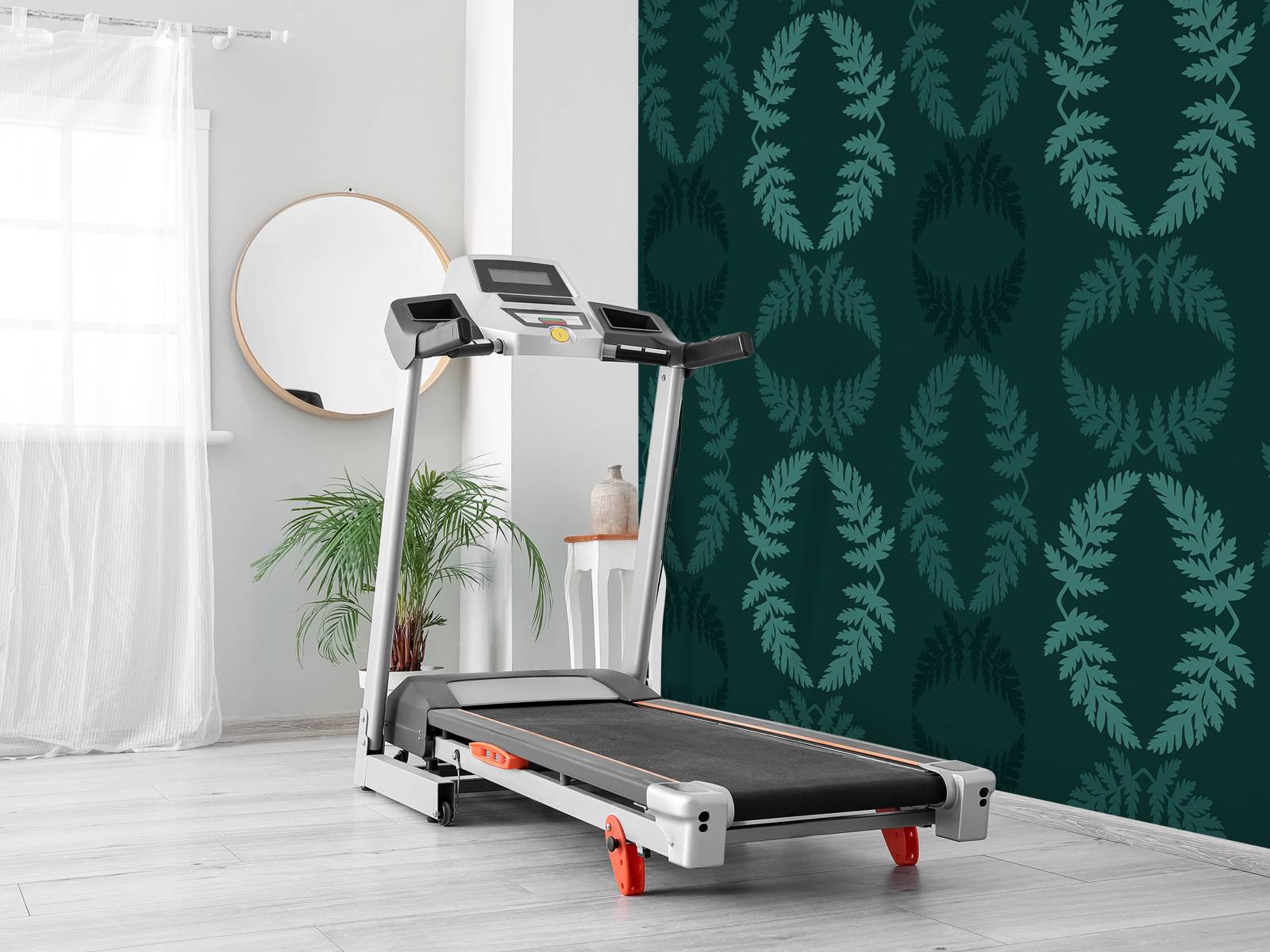 Groen patroon met takje hemlock