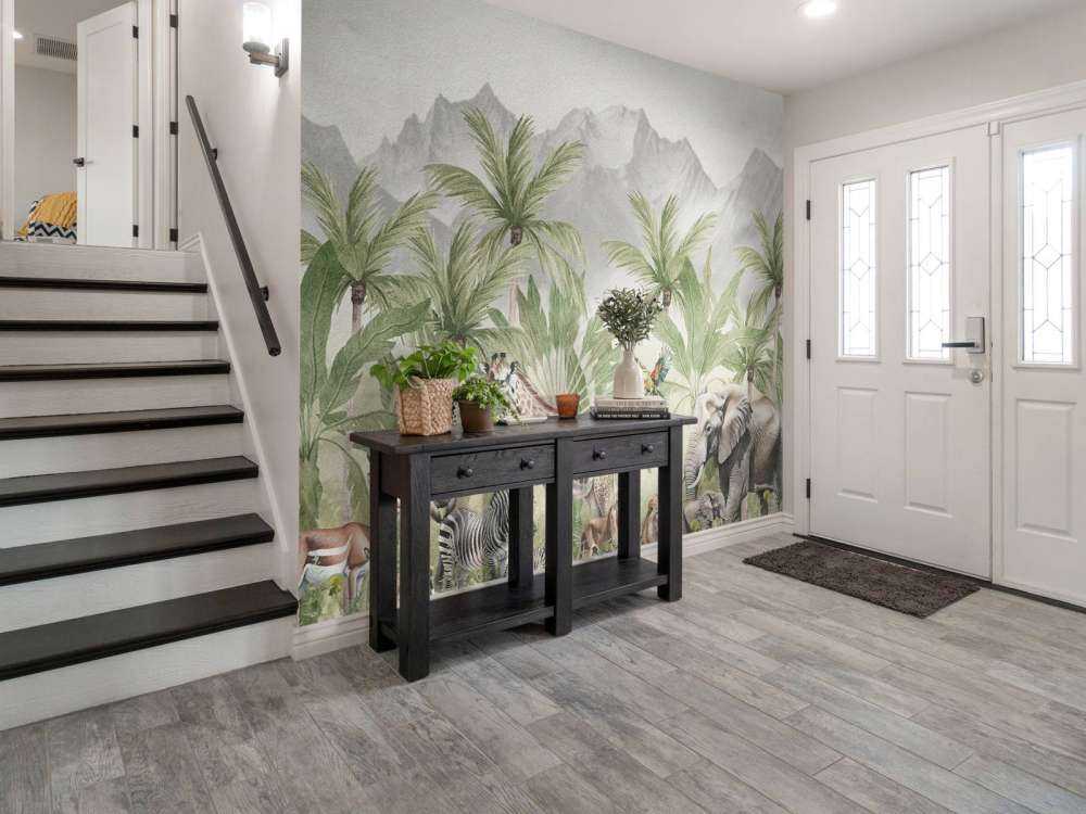 Berglandschap met dieren in kleur