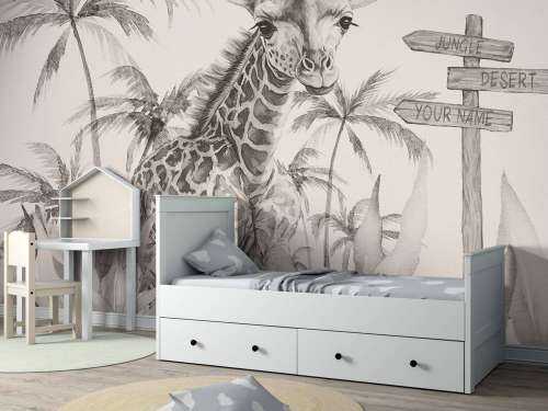 Baby giraffe in de jungle beige