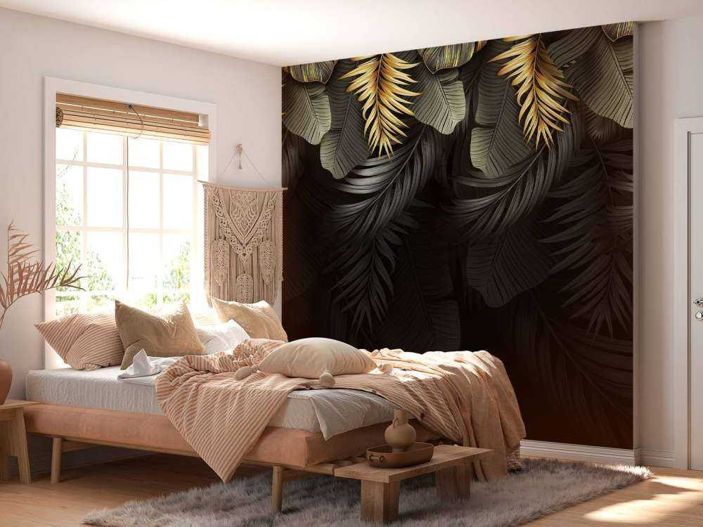 Bladeren op een donkere achtergrond