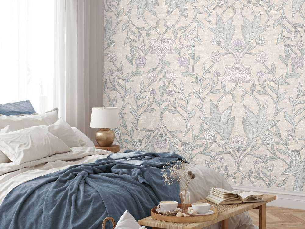Morris bloemen damask - neutral beige